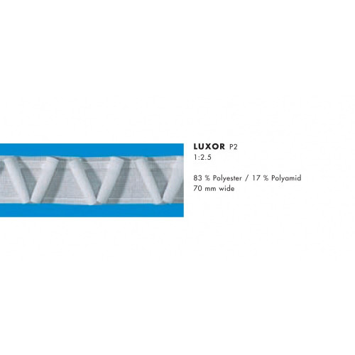 Шторная лента Luxor 1:2.5 (1040630, Bandex) – на велюровой основе | 1 м.п. - Фото