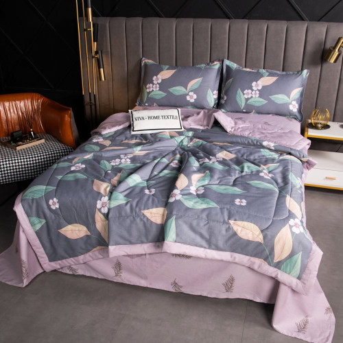 Постельное белье сатин на резинке с одеялом Debby 405R Евро | Ситрейд - Фото